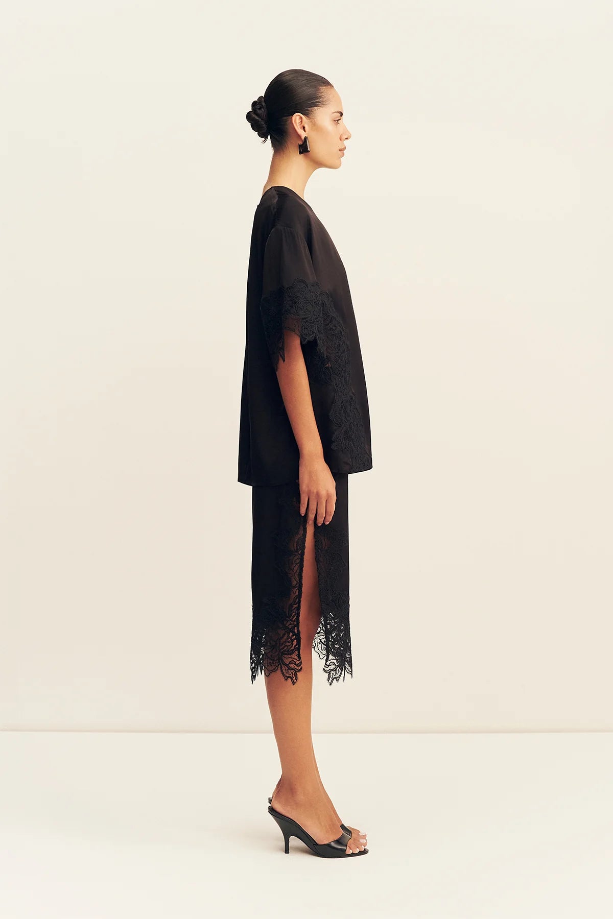 Eniko Lace T-Shirt | Black