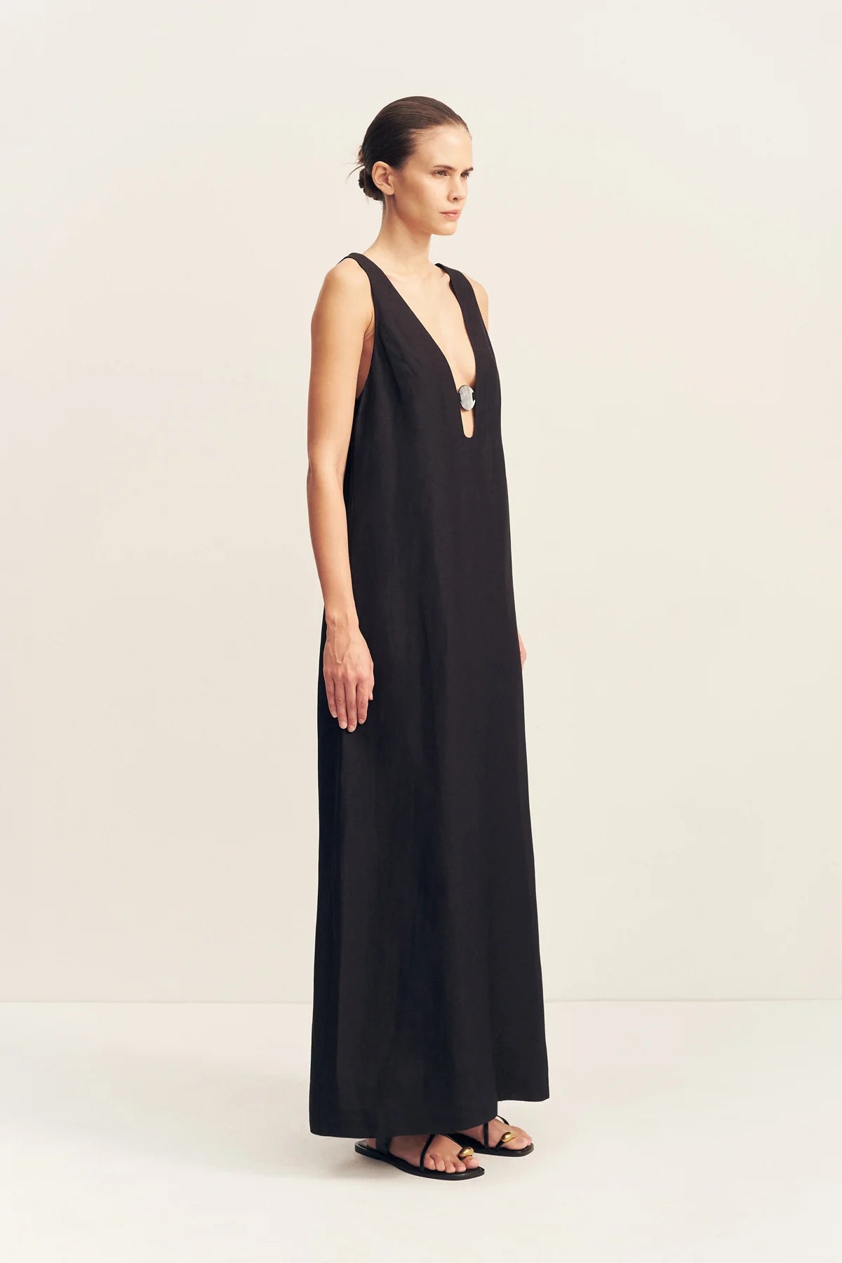 Paloma Plunged Maxi Dress | Black