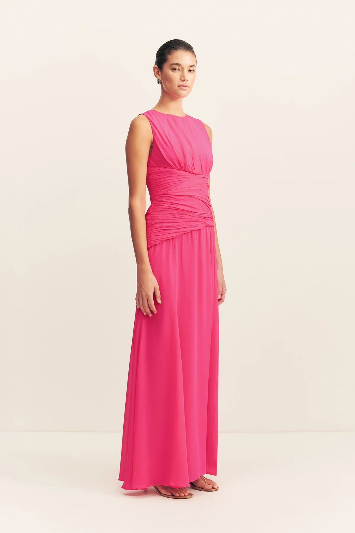 Aylah Side Split Maxi Dress | Fuchsia