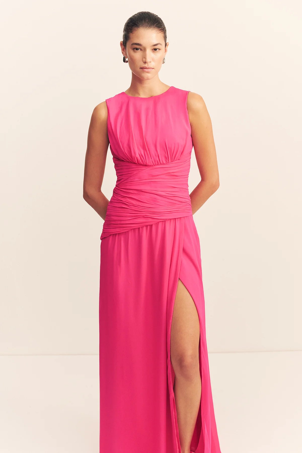 Aylah Side Split Maxi Dress | Fuchsia
