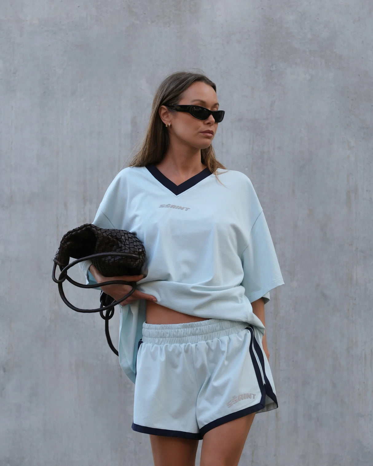 Reflective V Neck Tee | Mint