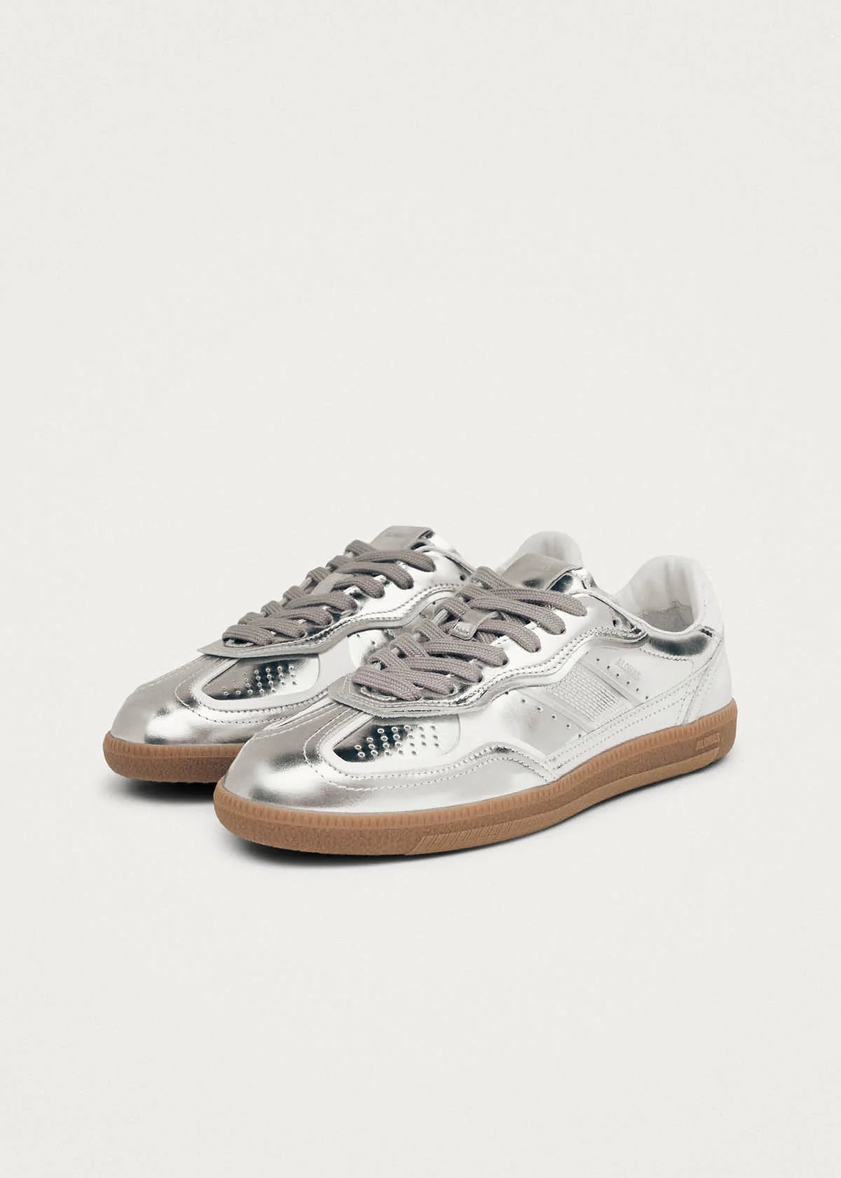 Tb.490 Rife Shimmer Silver Cream Leather Sneakers