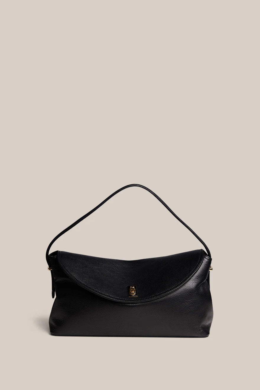 Sloan Large Black Leather Top Handle Crossbody