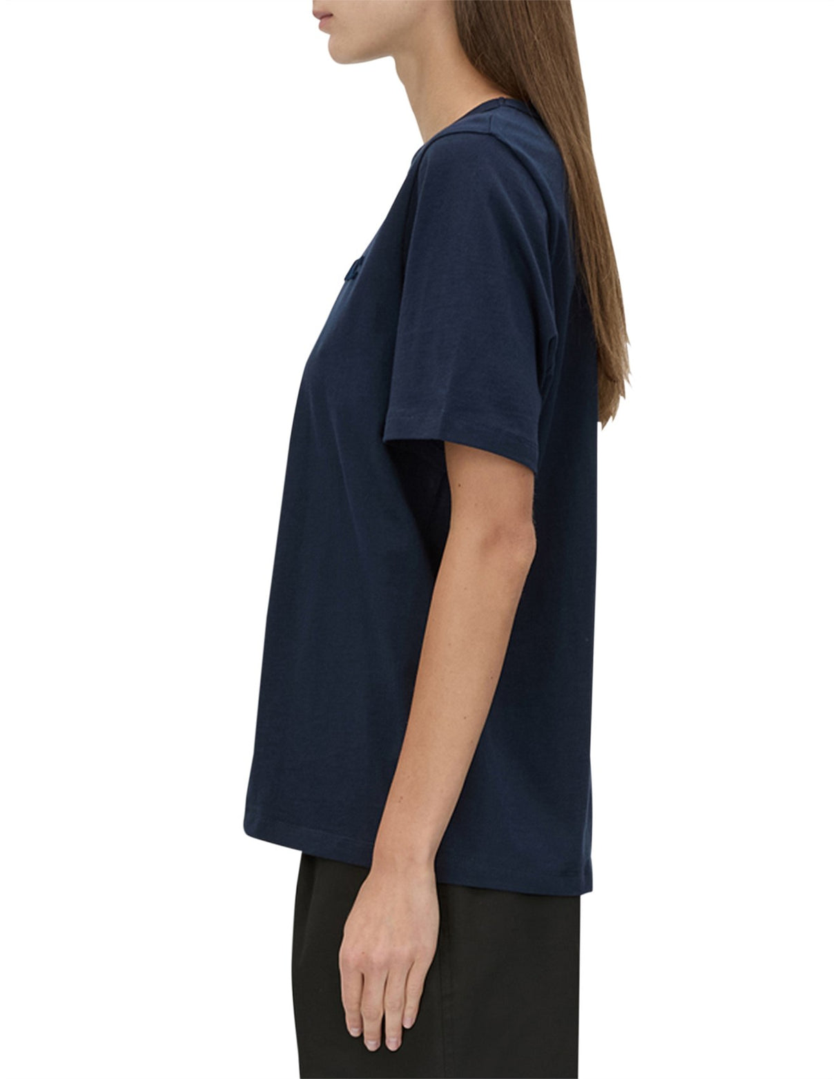 Tia Flocking Logo Tee | Navy