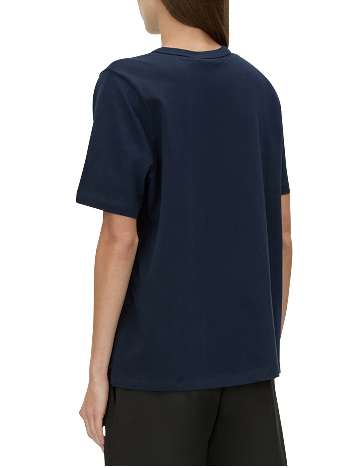 Tia Flocking Logo Tee | Navy