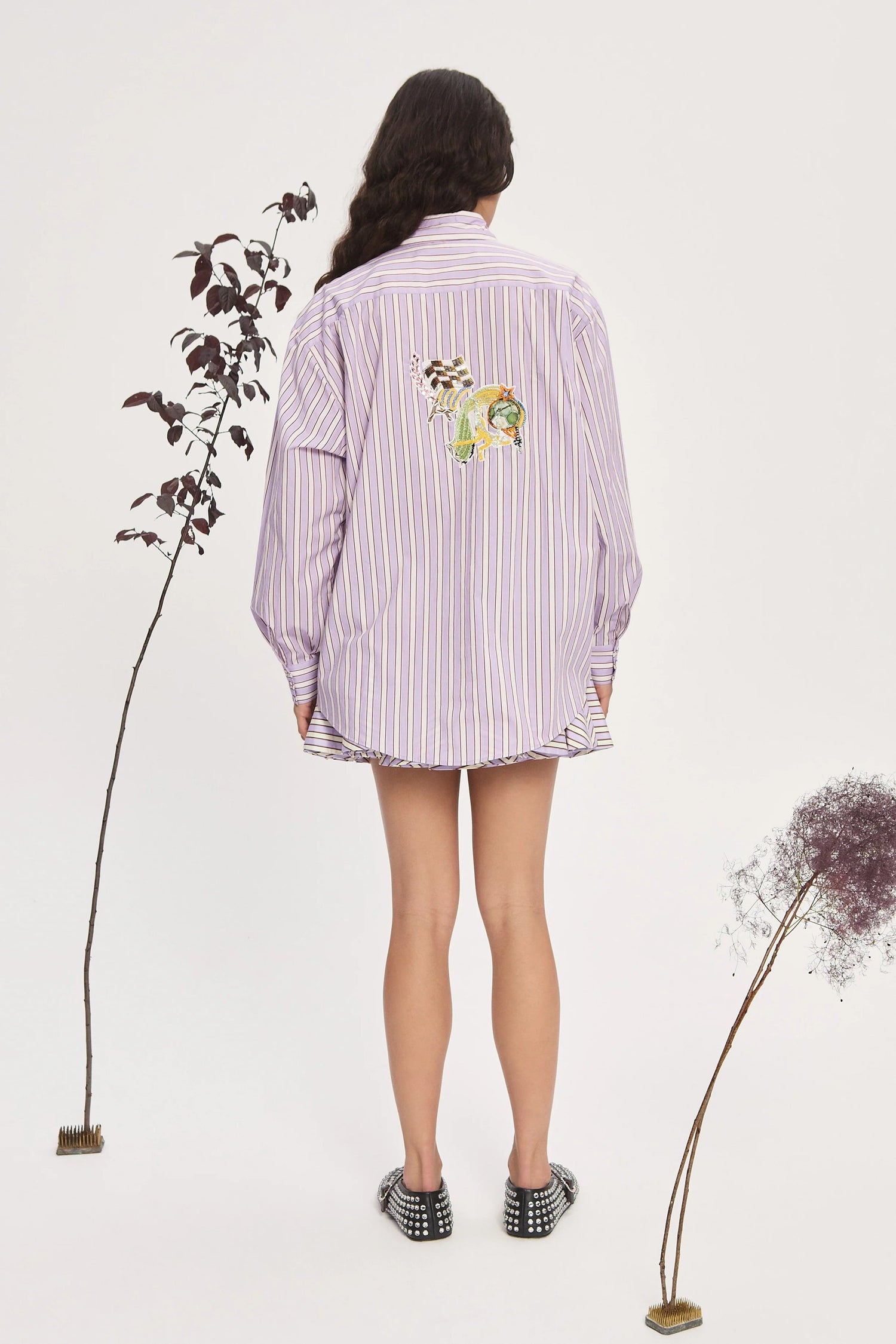 Lucky Pace Embellished Shirt | Stripe