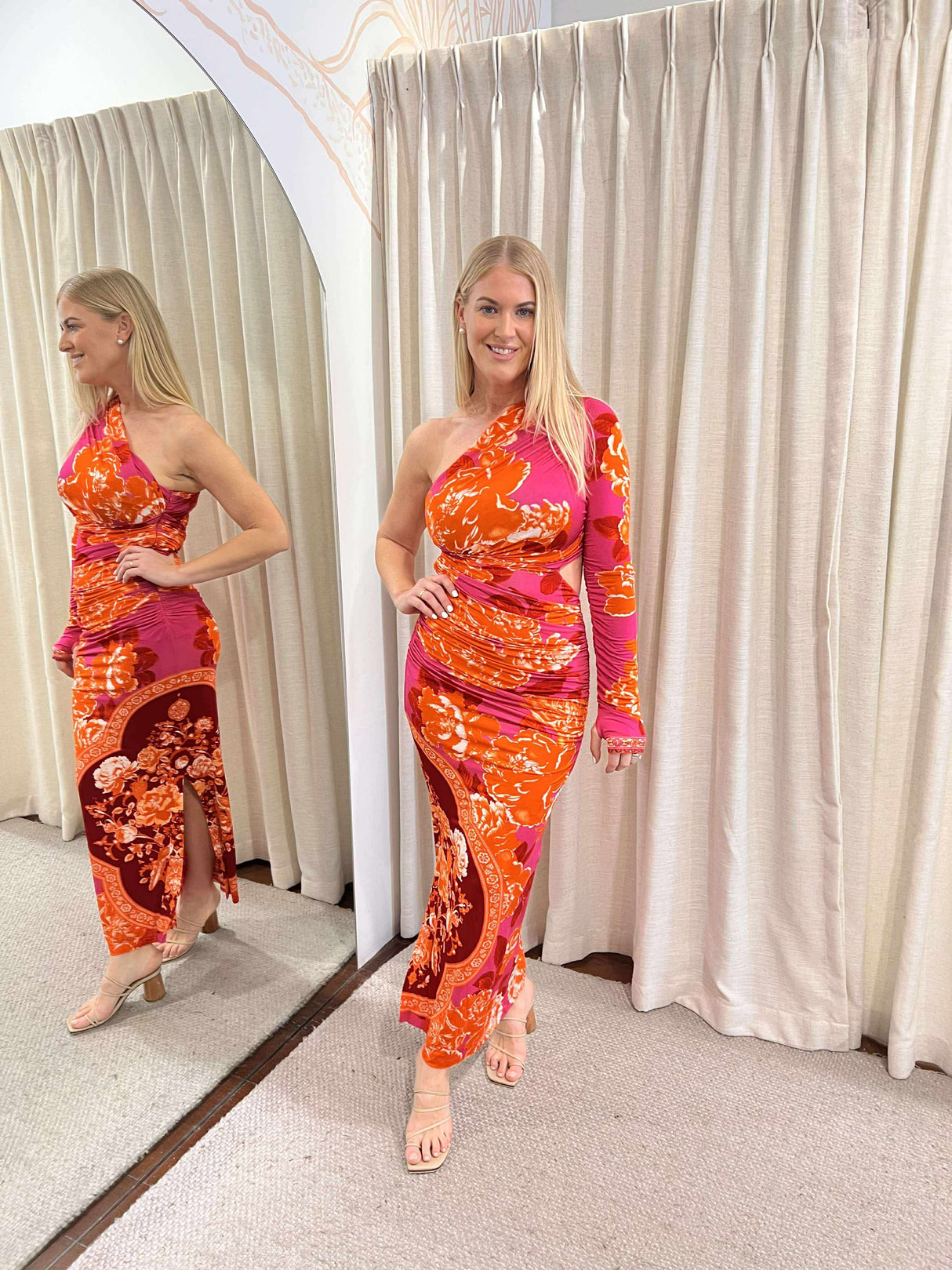 One Shoulder Jersey Cut Out Dress | If These Tiles Could Talk