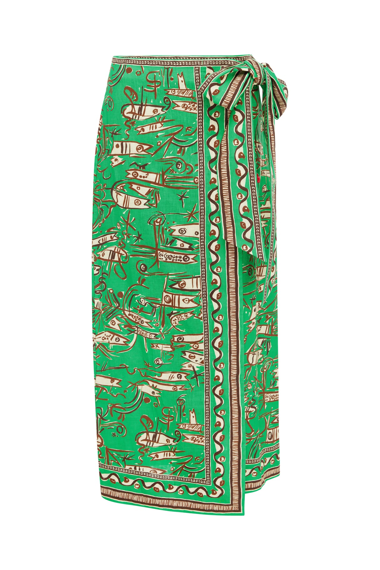Fish Sticks Sarong Skirt | Green