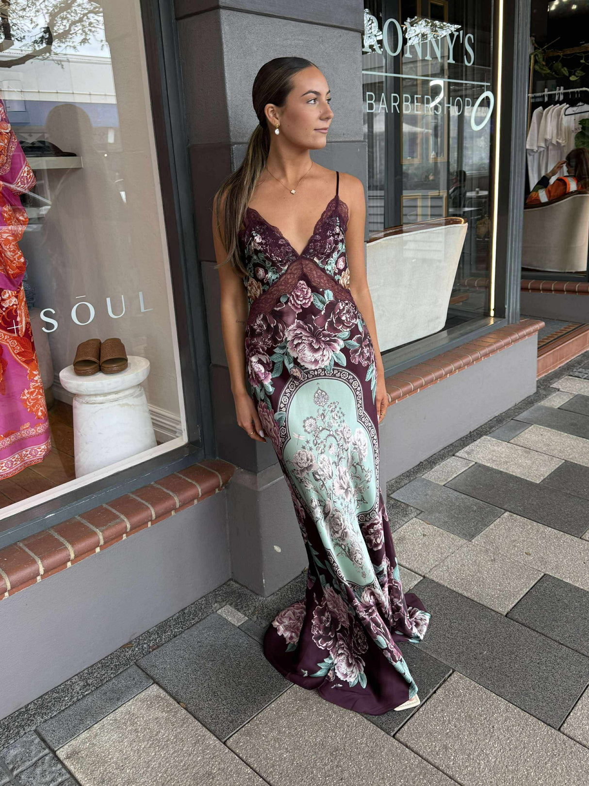 V-Neck Long Bias Slip with Train | If these Tiles Could Talk