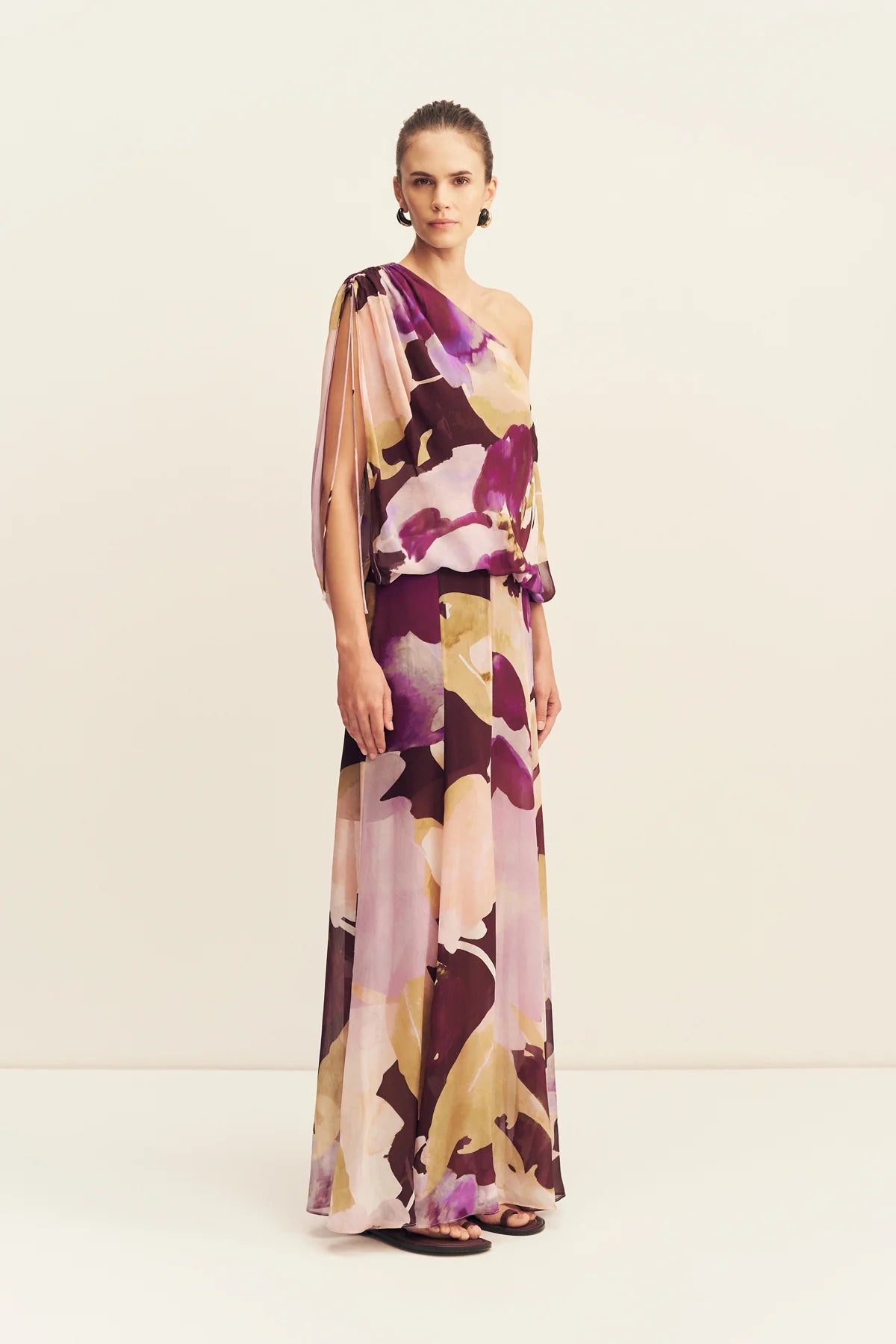 Gia Off Shoulder Blouson Maxi Dress