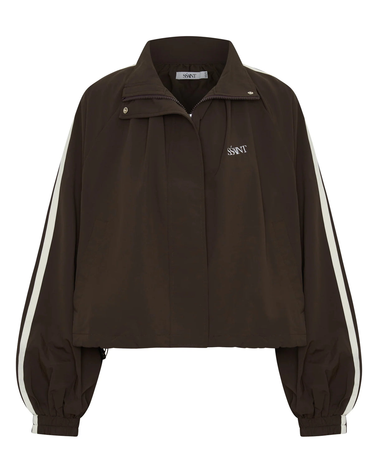 Fight Night Zip Windbreaker | Brown/Cream