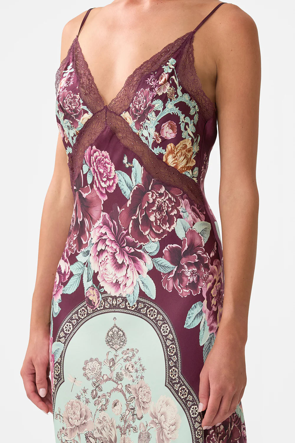 V-Neck Long Bias Slip with Train | If these Tiles Could Talk