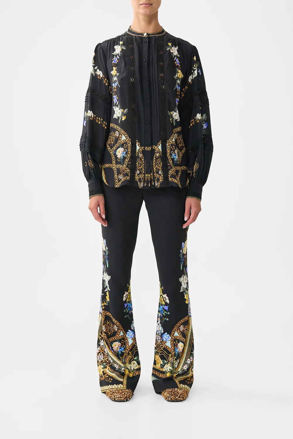 Blouson Sleeve Blouse with Yoke | Ottoman Elegance