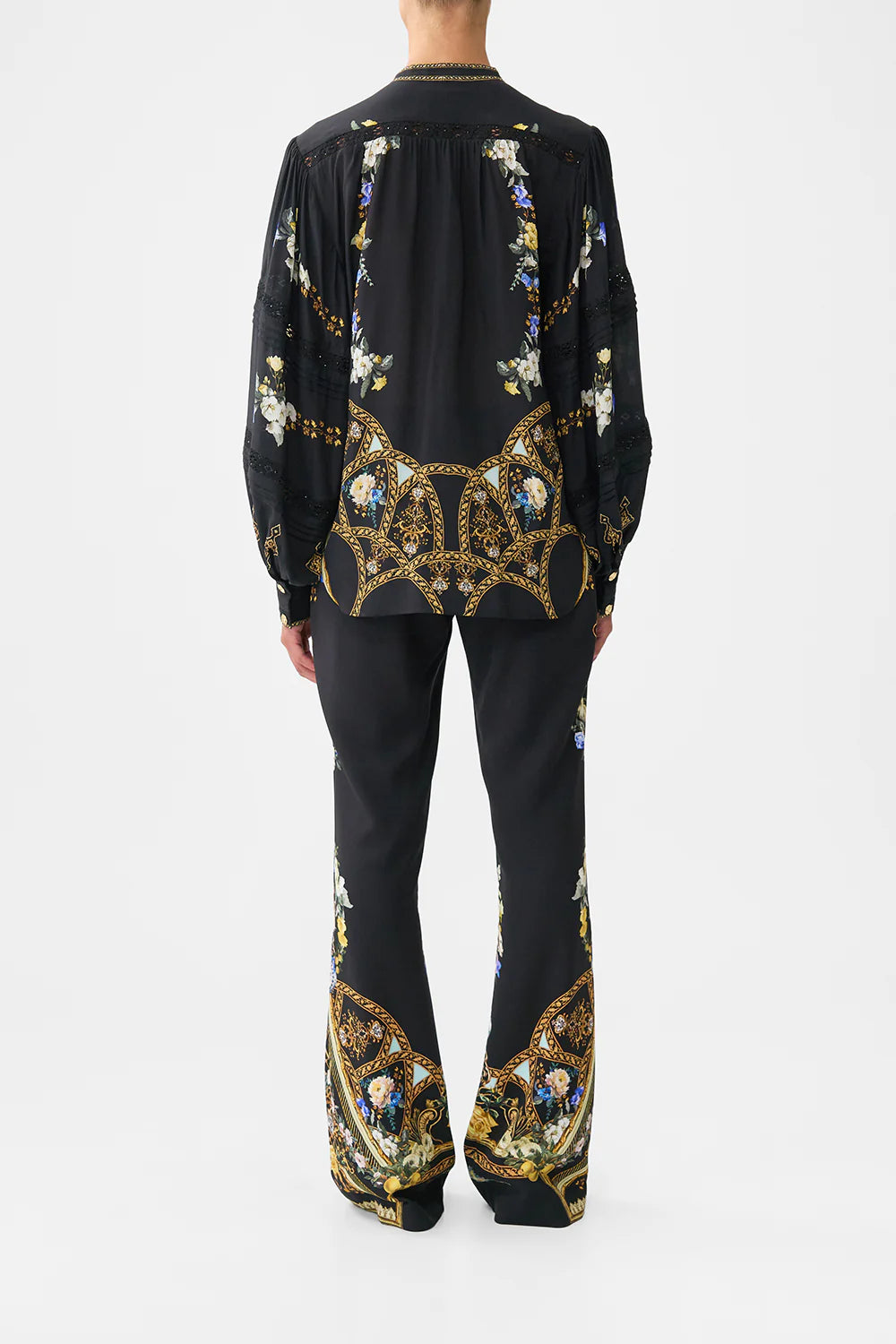 Blouson Sleeve Blouse with Yoke | Ottoman Elegance