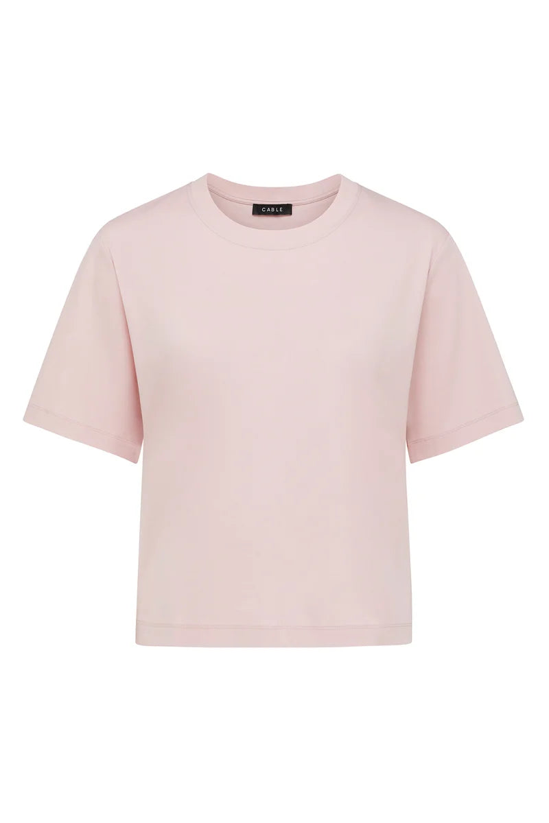 Pima Cotton Boxy Tee | Pale Pink