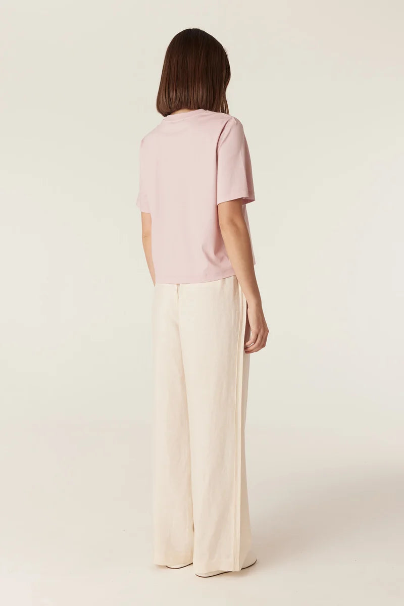 Pima Cotton Boxy Tee | Pale Pink