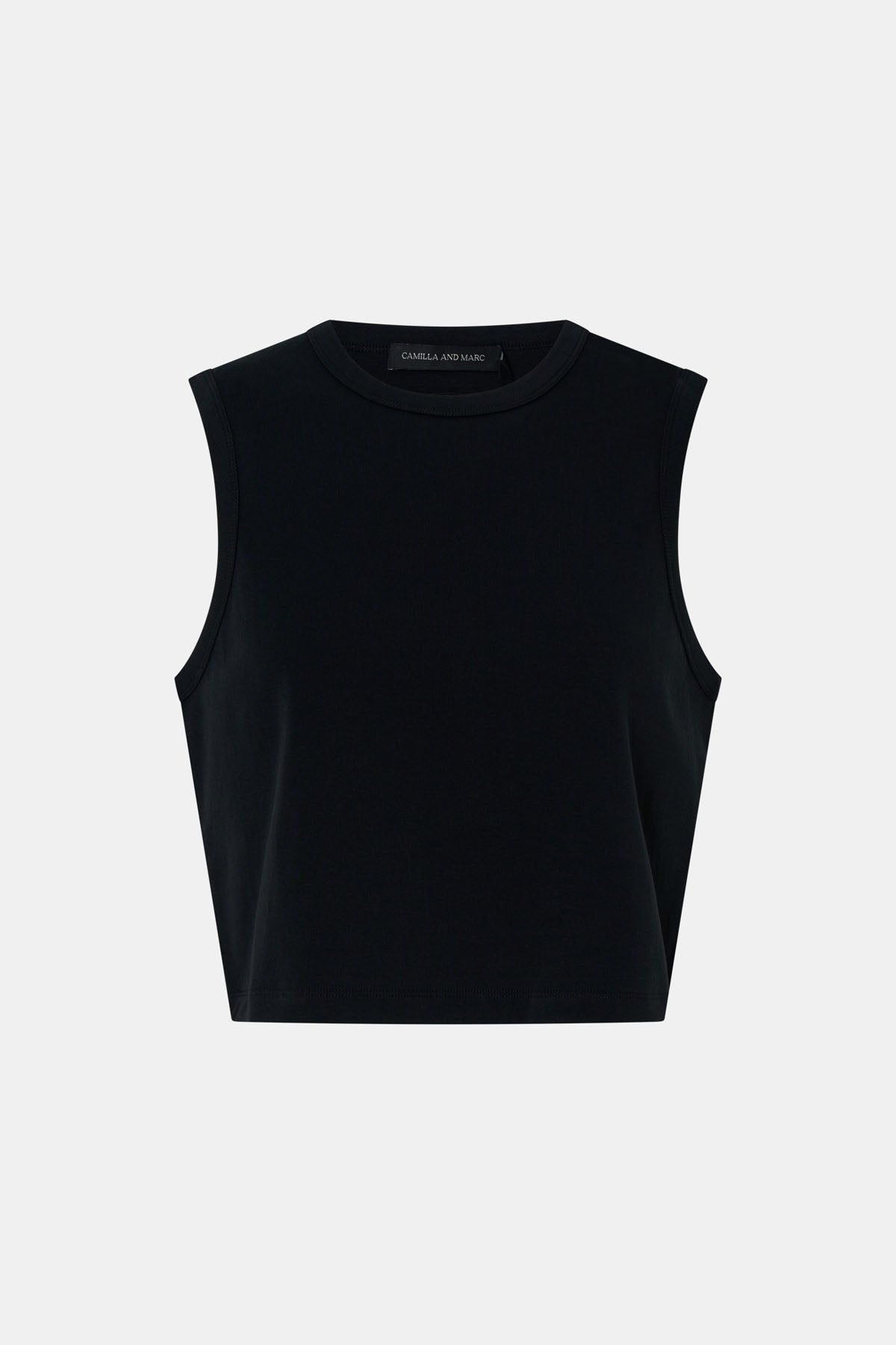 Alba Crop Rib Tank | Black