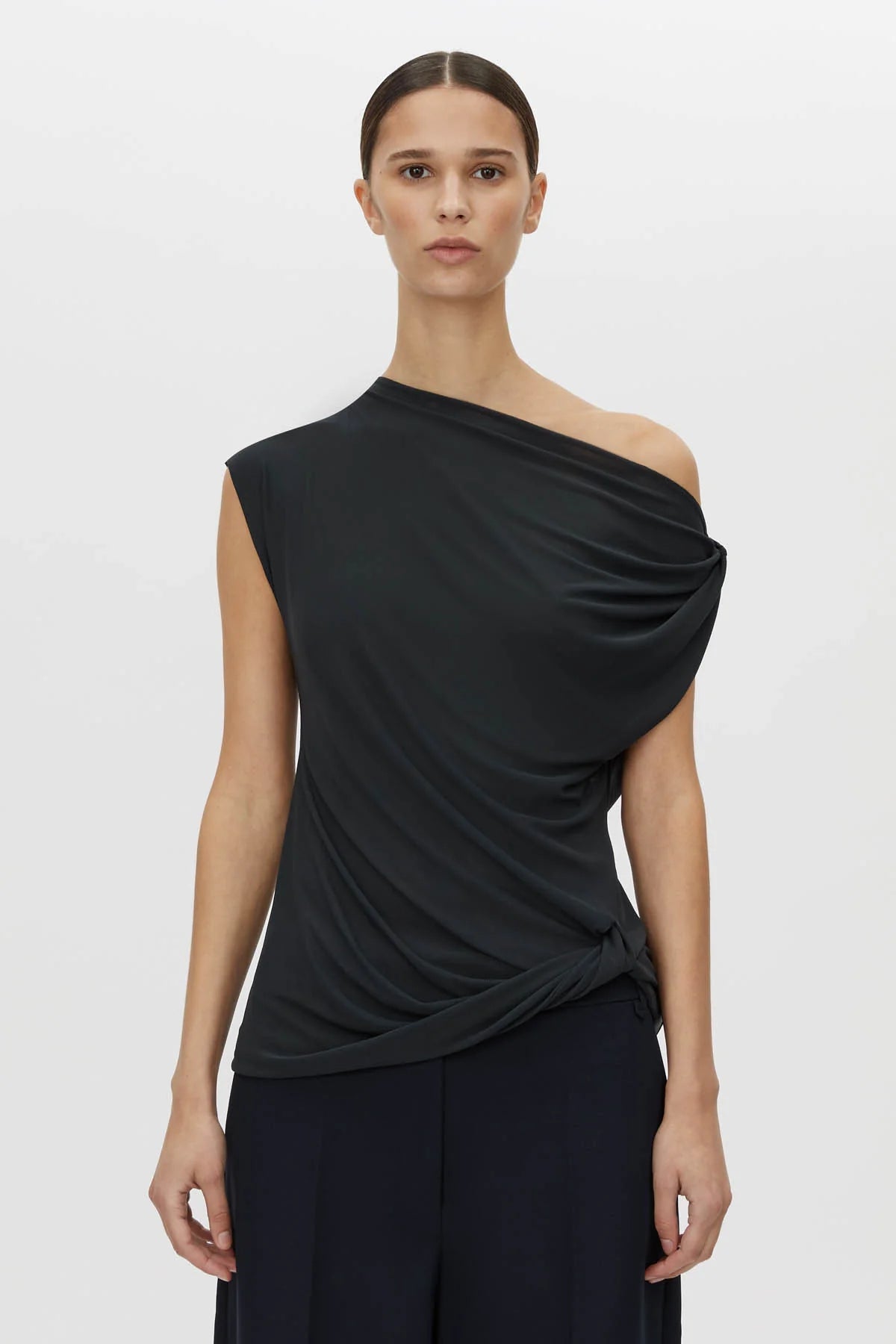 Ando Off Shoulder Top | Dusty Blue