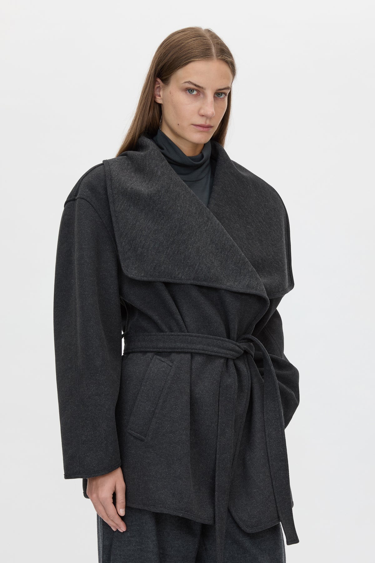Audrey Wrap Jacket | Charcoal