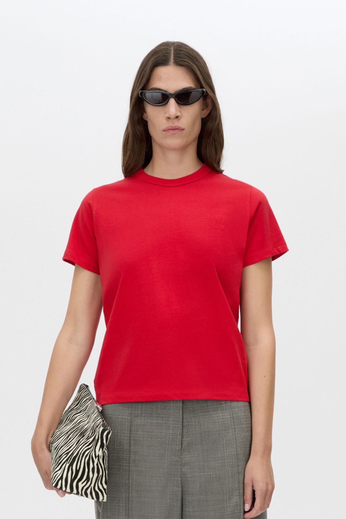 Rosa Monogram Neat Fit Tee | Poppy Red