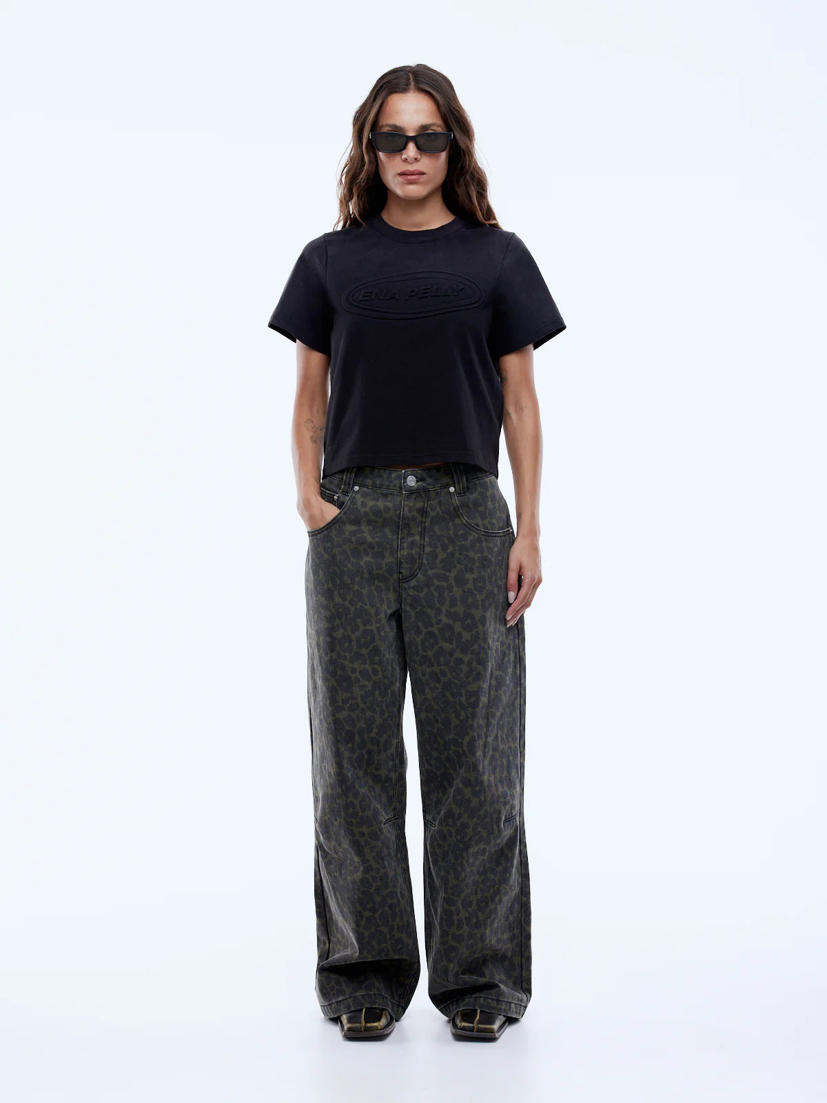 Evie Denim Jean | Dark Leopard