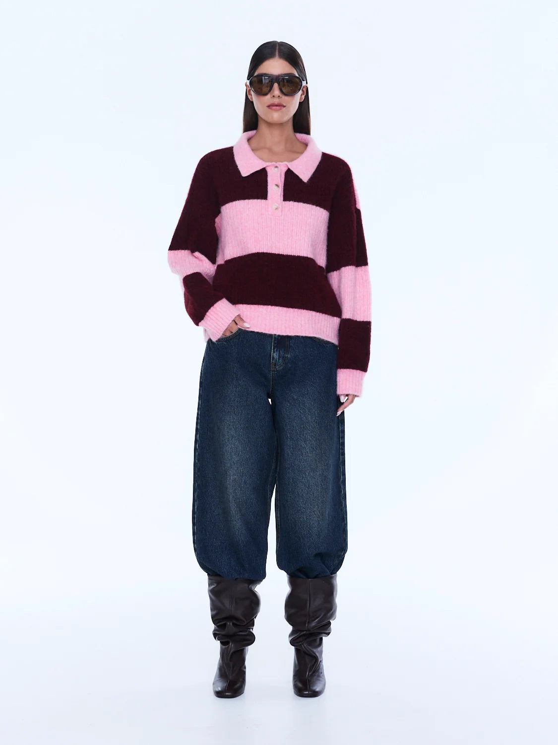 Mikaela Knit Sweater | Cherry Stripe