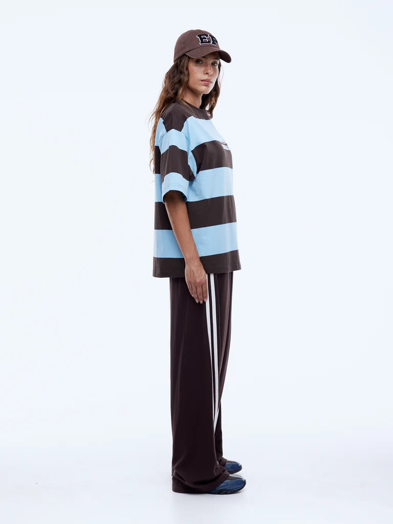 Pelly Sports Stripe Tee | Blue / Cocoa