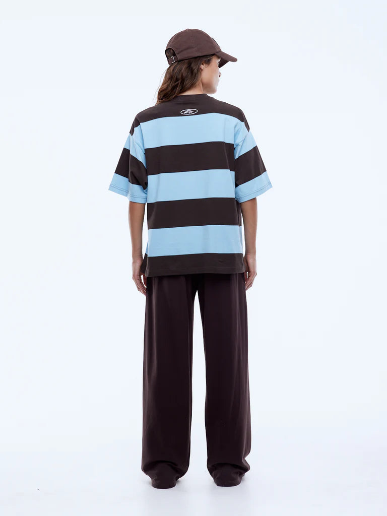 Pelly Sports Stripe Tee | Blue / Cocoa