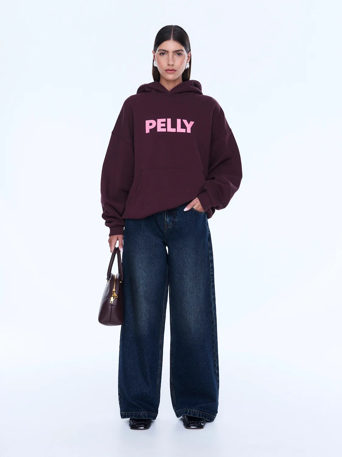 Cassie Oversized Hoodie | Deep Cherry/Pelly