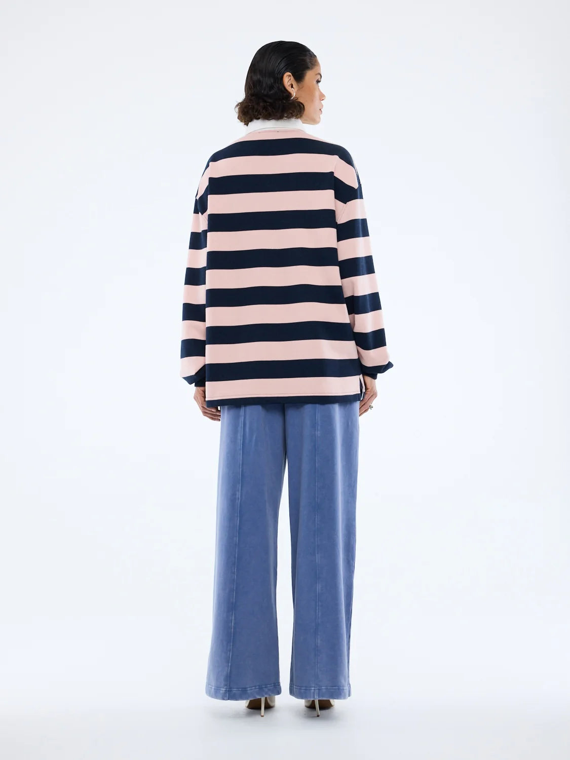 Hallie Rugby Top Navy Pink