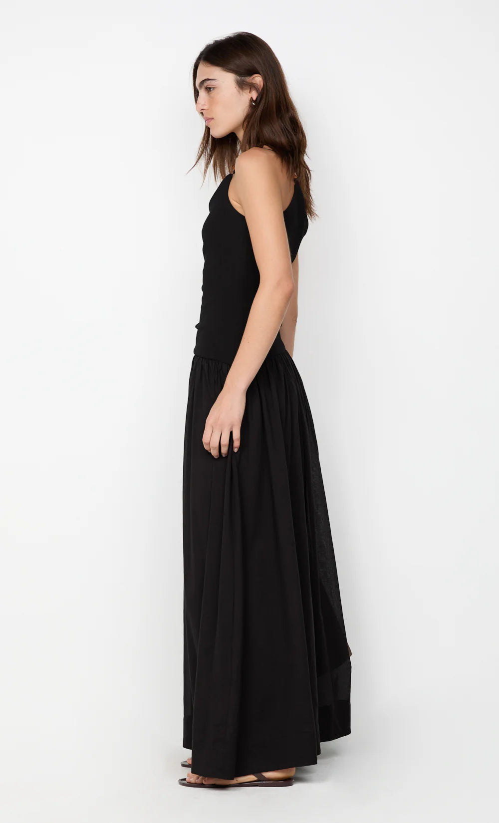 Sabrine Asym Maxi Dress | Black