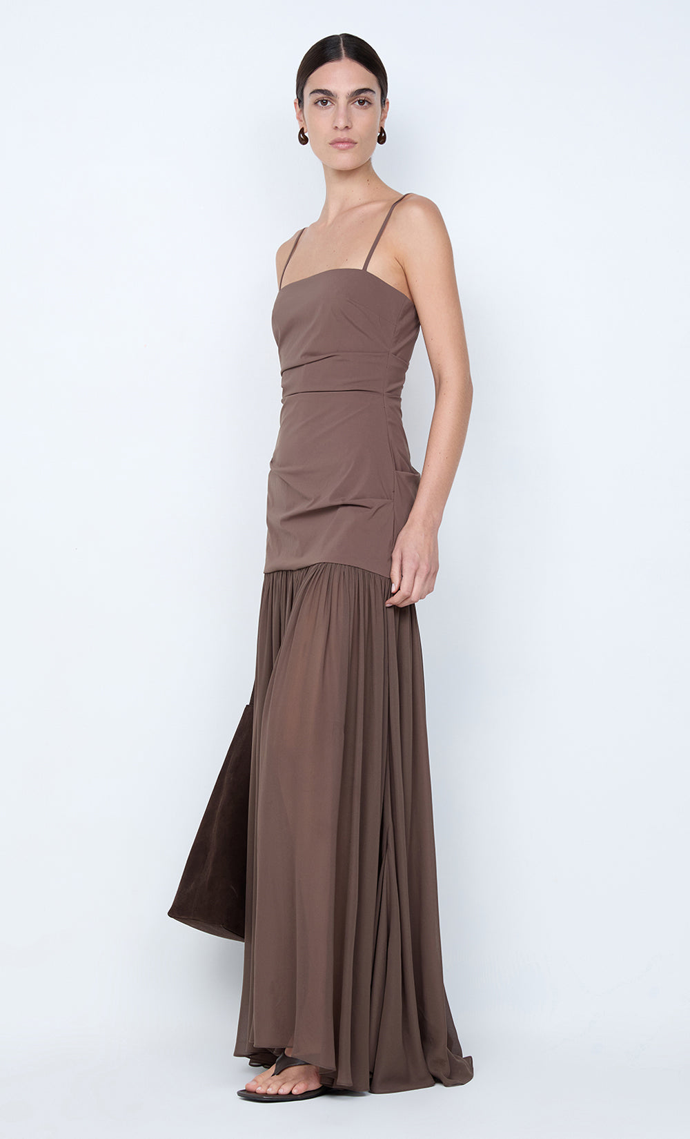 Reid Drop Waist Maxi Dress | Milk Chocolate