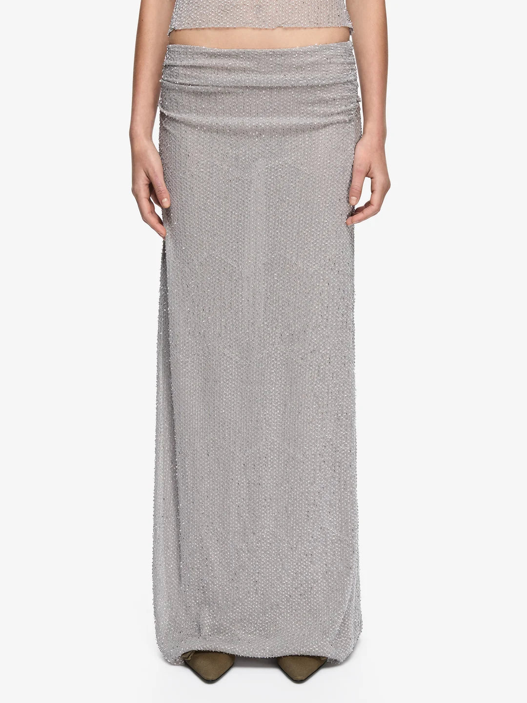 Emiko Maxi Skirt | Silver
