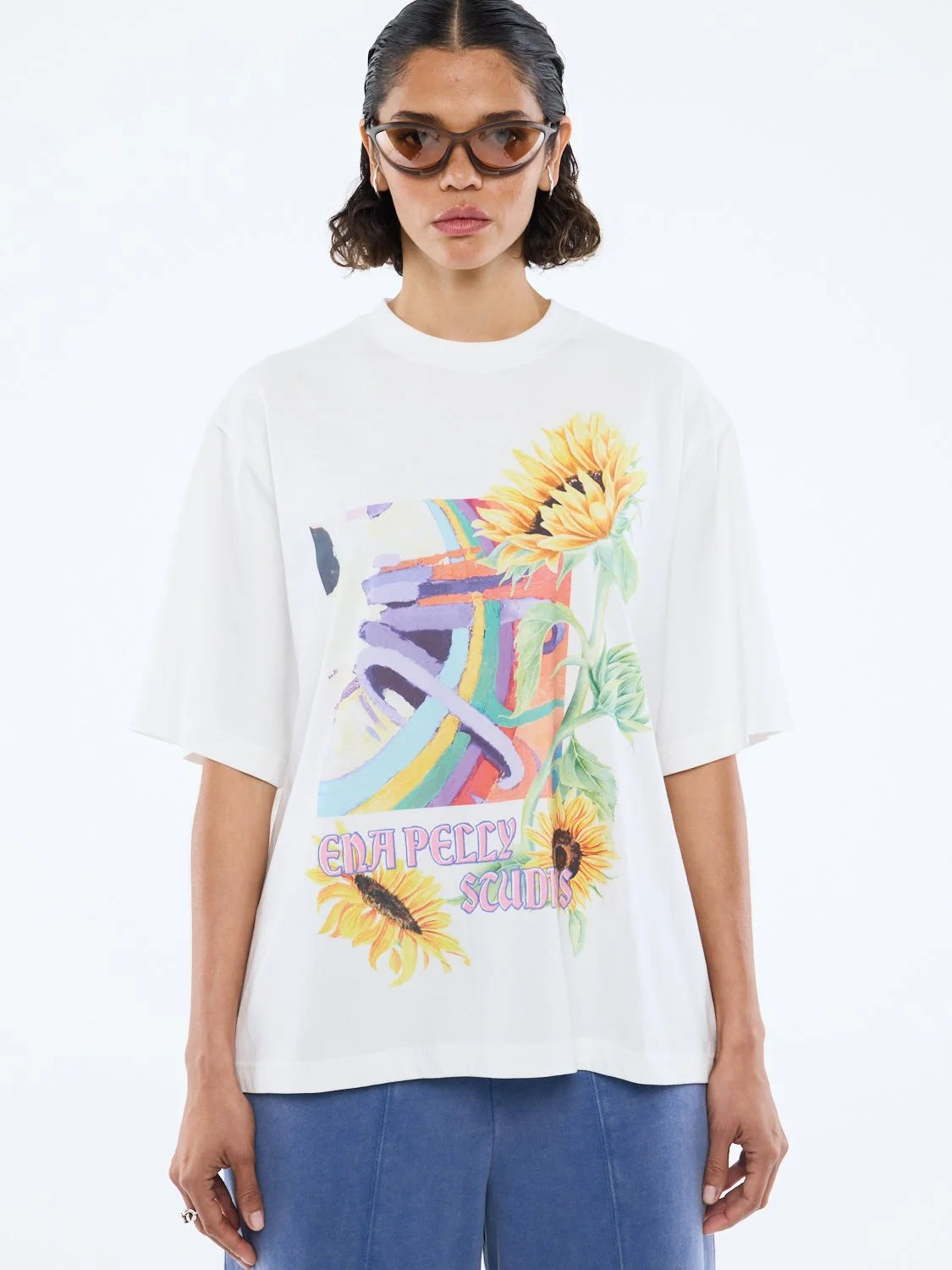 Sunflower Warp Tee | Vintage White