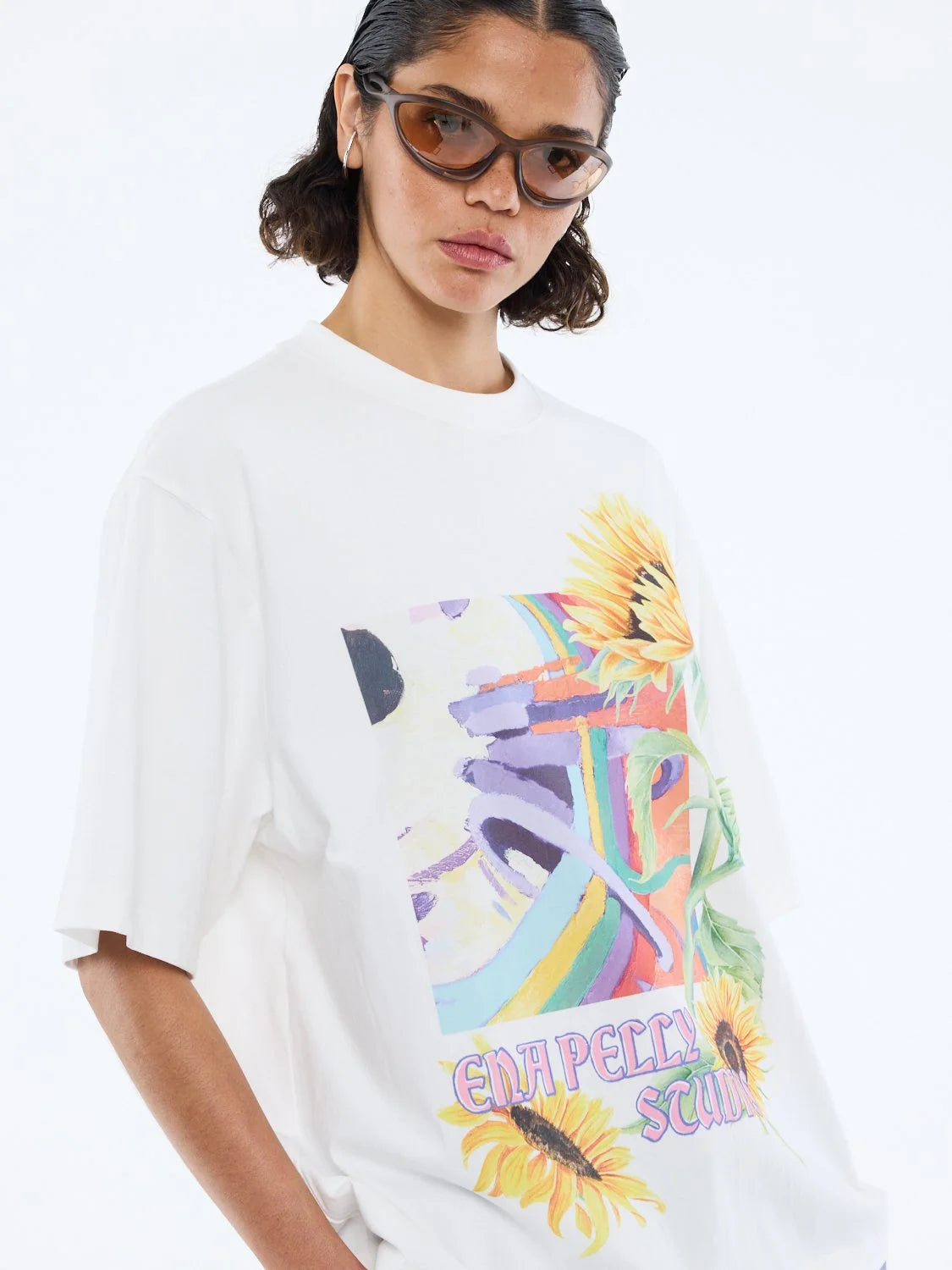 Sunflower Warp Tee | Vintage White