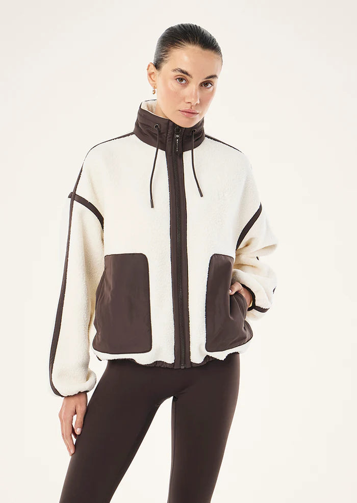 Lennon Sherpa Jacket | Whisper White/Coffee