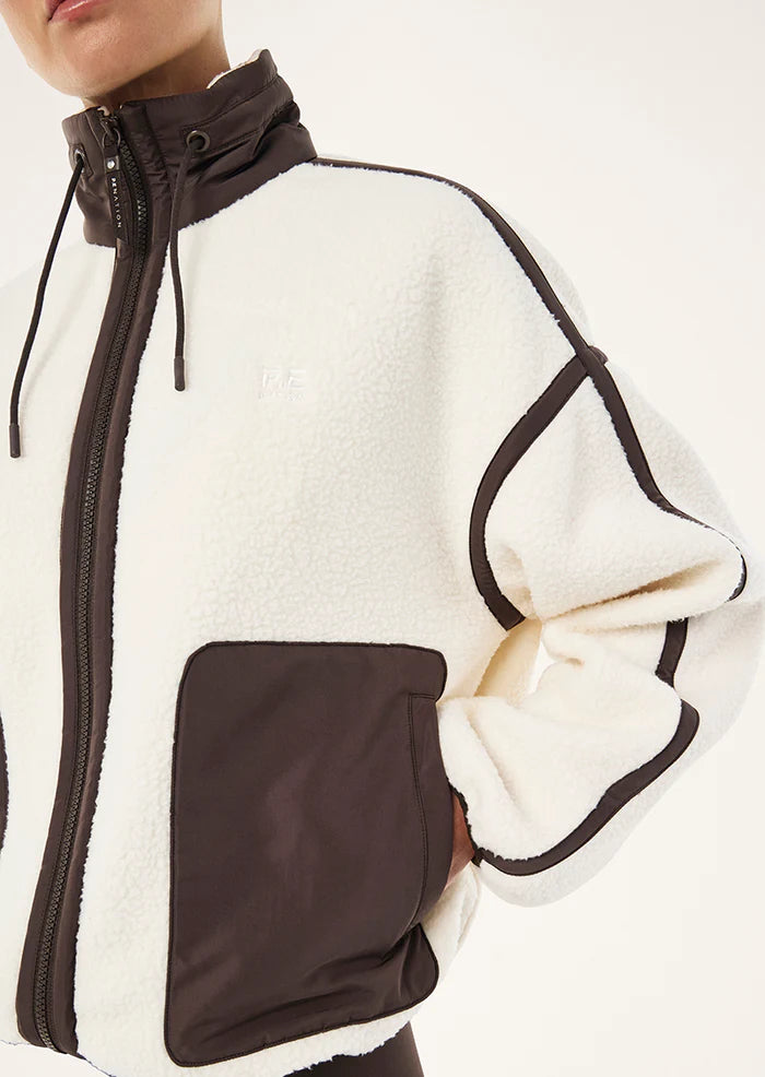 Lennon Sherpa Jacket | Whisper White/Coffee