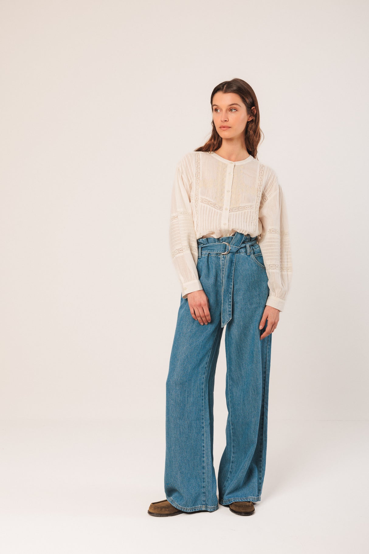 Organic Cotton Embroidered Shirt | White