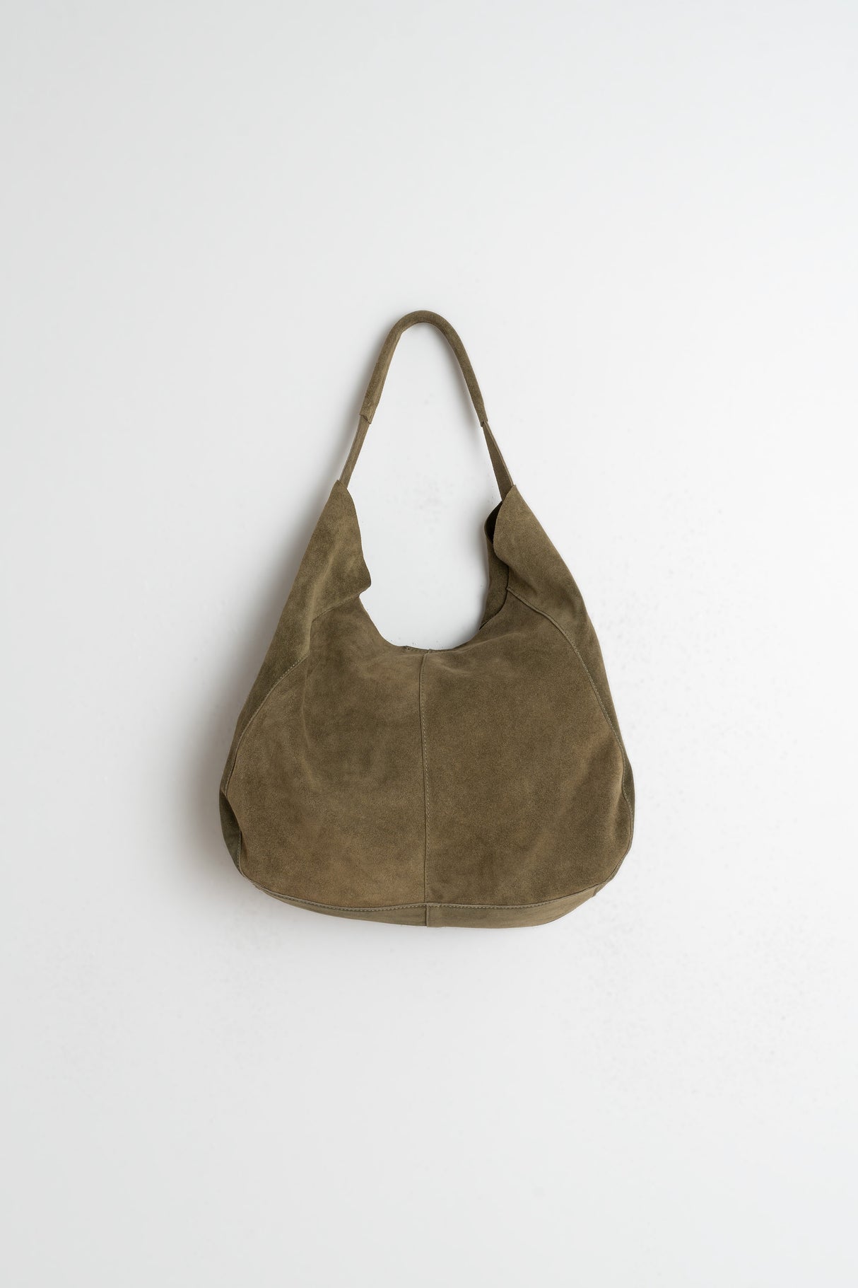 Split Leather Tote Bag | Khaki