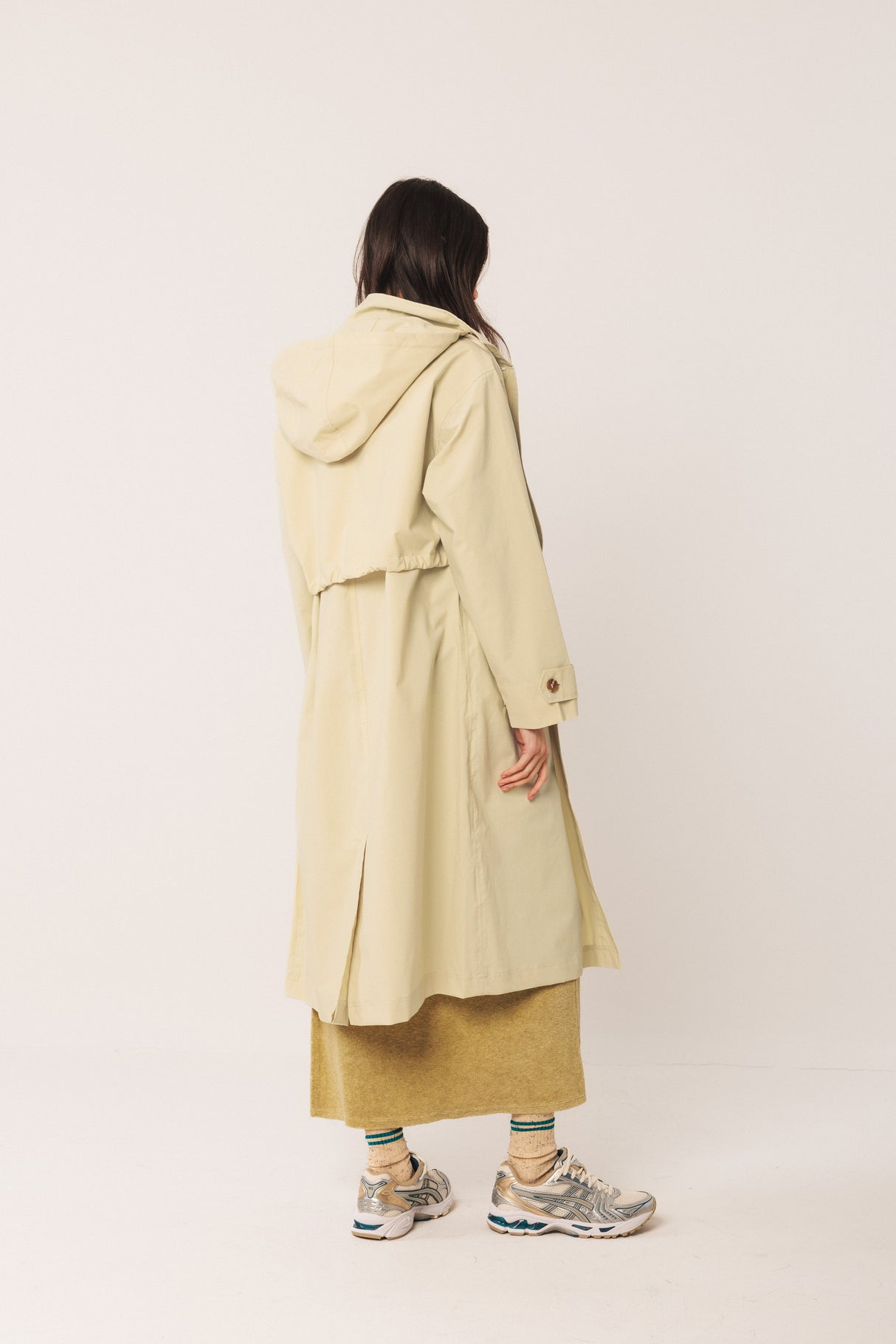 Adjustable Waist Trenchcoat | Sage