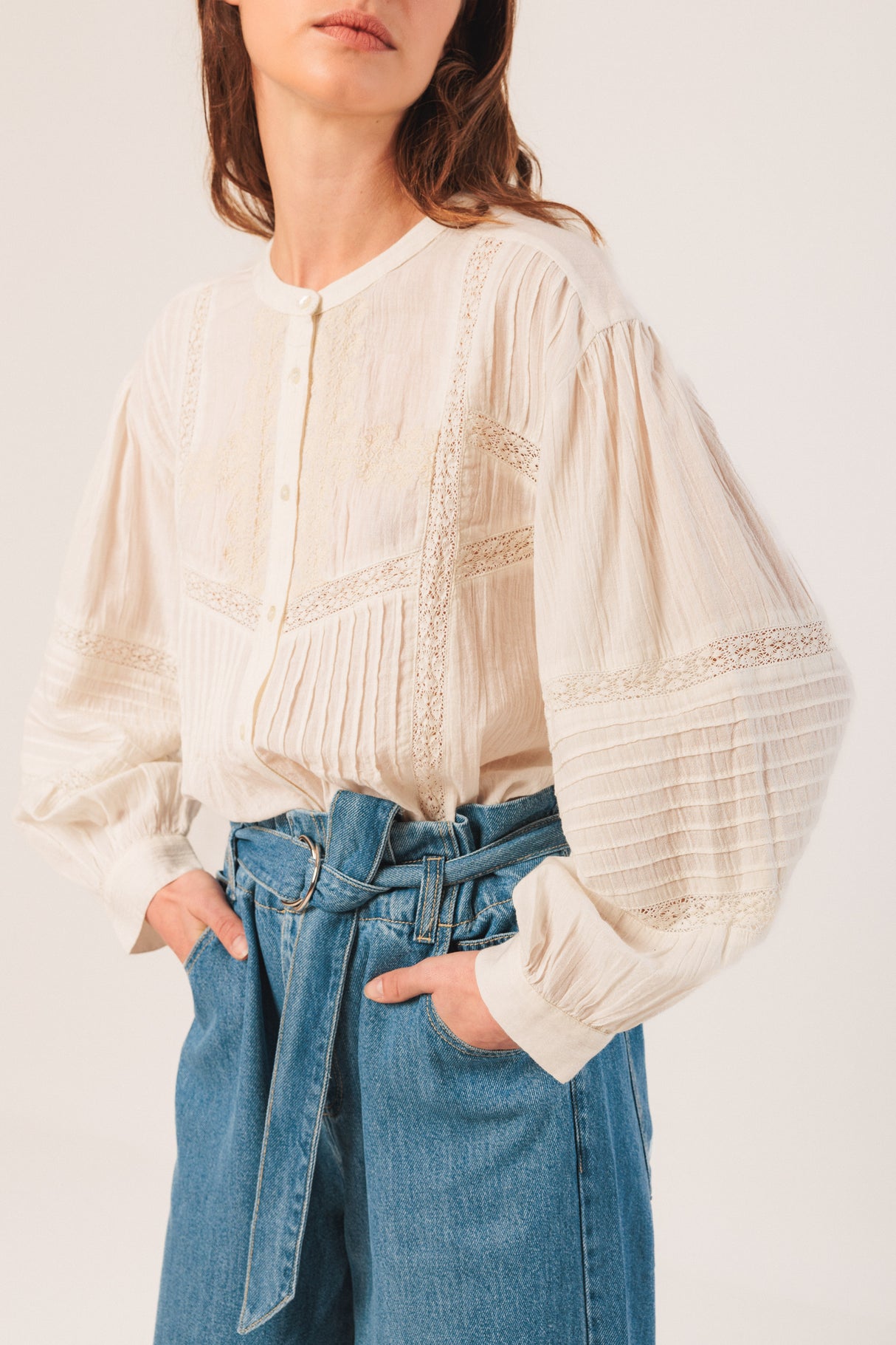 Organic Cotton Embroidered Shirt | White