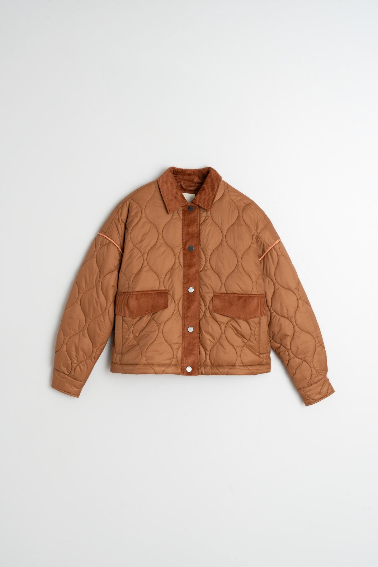 Retro Quilted Biker Jacket | Almond
