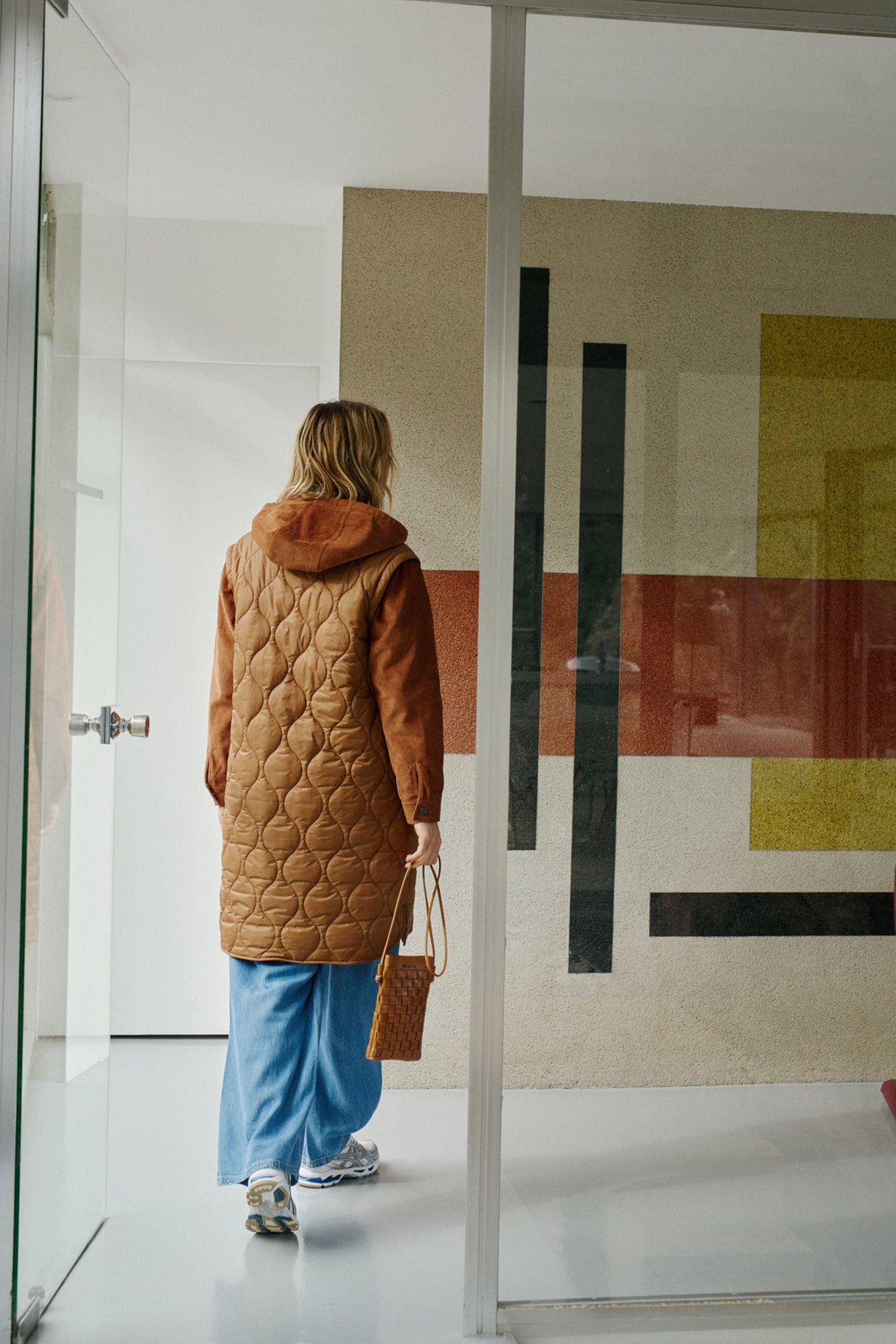 Combination Quilted Coat | Almond