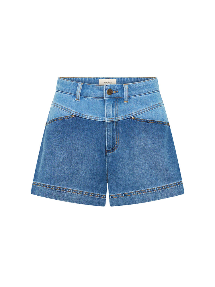 Coralie Denim Short | Two Tone Blue