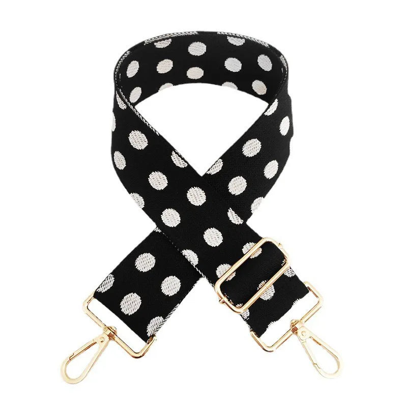 Bag Strap Polyester/Cotton Dot | Black/white