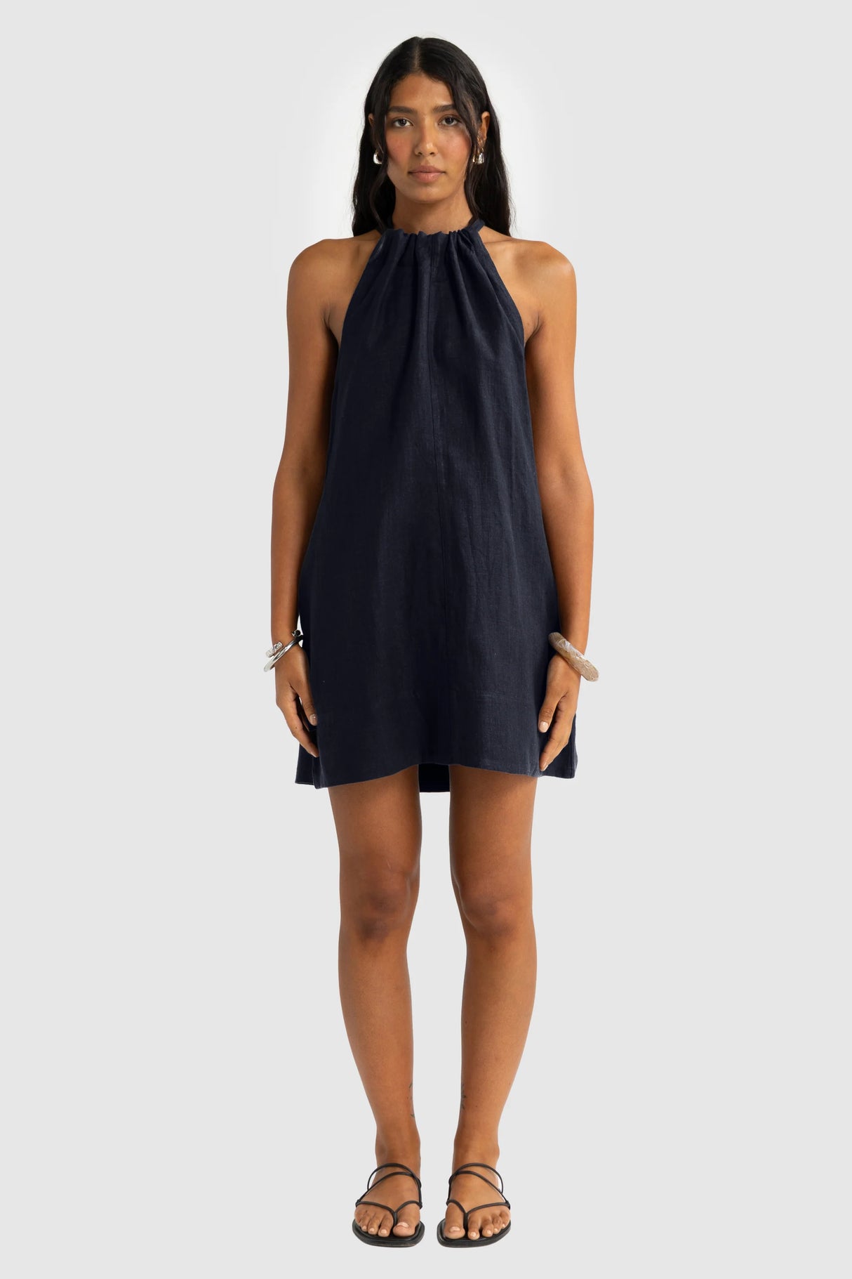 Luna Linen Mini Dress | French Navy