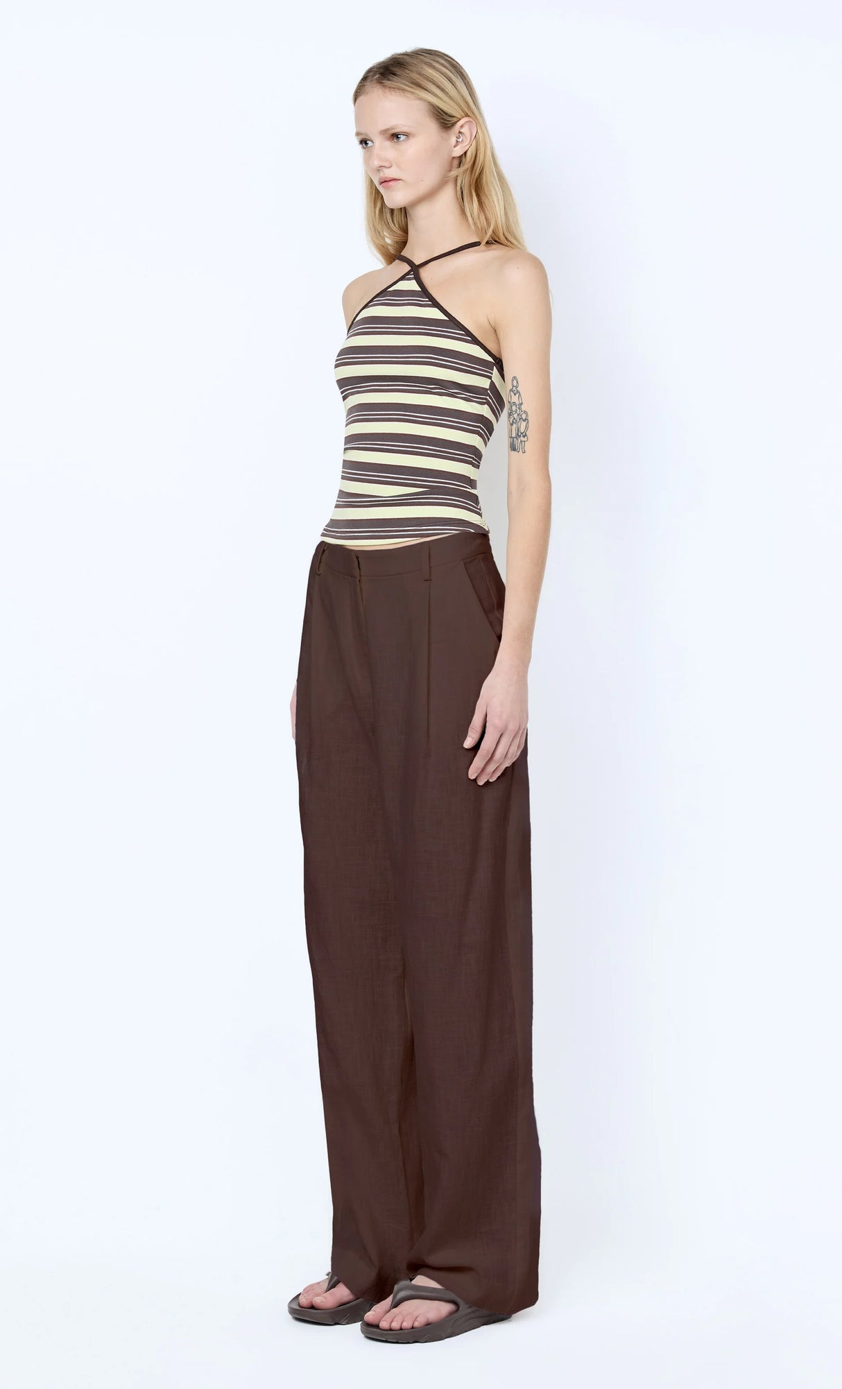 Vinnie Wide Leg Pant | Dark Chocolate