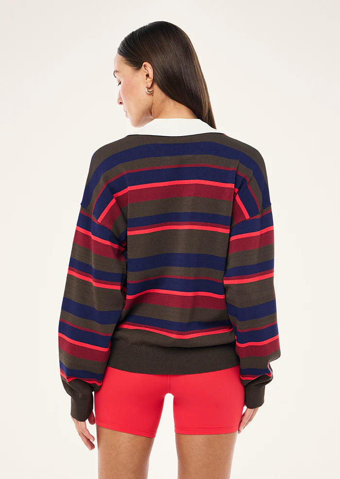 Retreat Stripe Collar Knit | Strawberry Stripe