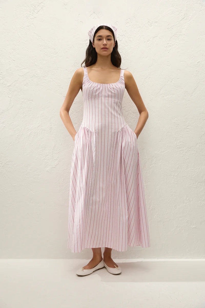 Marcella Midi Dress | Fiori Stripe Palazzo