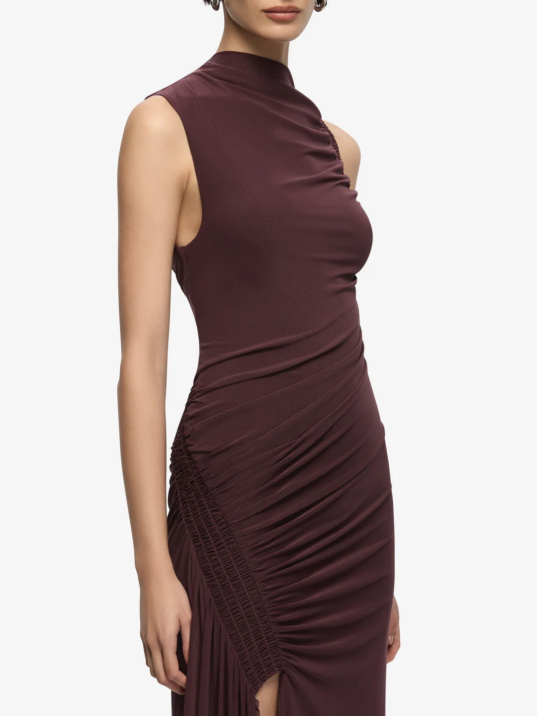 Marabou Maxi Dress | Aubergine